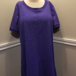 Raglan Sleeve Purple Knit Plus Size Dress